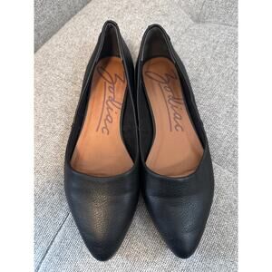 ZODIAC size 6 Women's Hill Pointed Toe Flats black leather